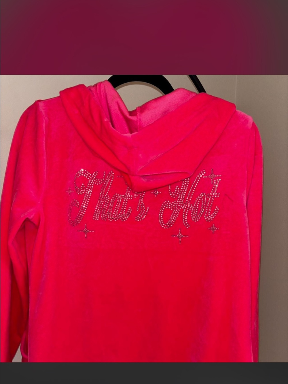Paris Hilton Bright Pink Velour Hoodie